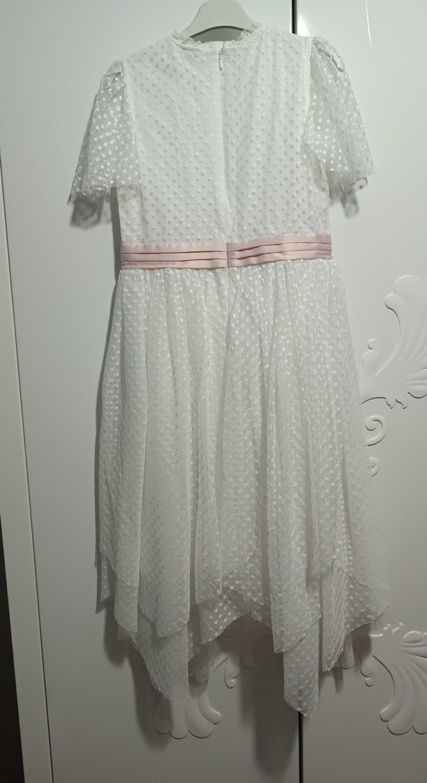 Kız Çocuk Beyaz Dantel Elbise - Görsel 4