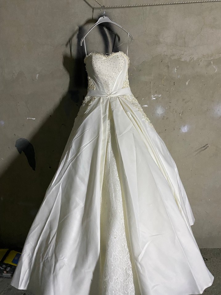 İnce Askılı Straplez Prenses Gelinlik - Görsel 2