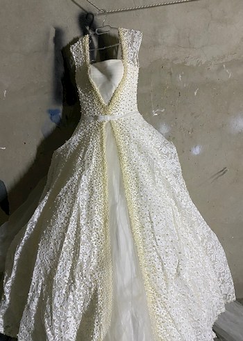 İnci Detaylı Straplez A Kesim Gelinlik - Görsel 4