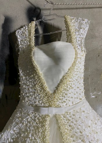 İnci Detaylı Straplez A Kesim Gelinlik - Görsel 3