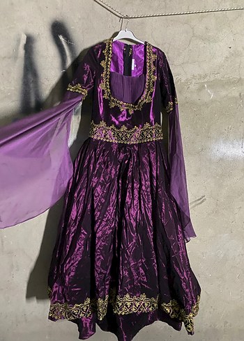 Mor Uzun Kollu Nakışlı Kadın Bindallı - Görsel 2