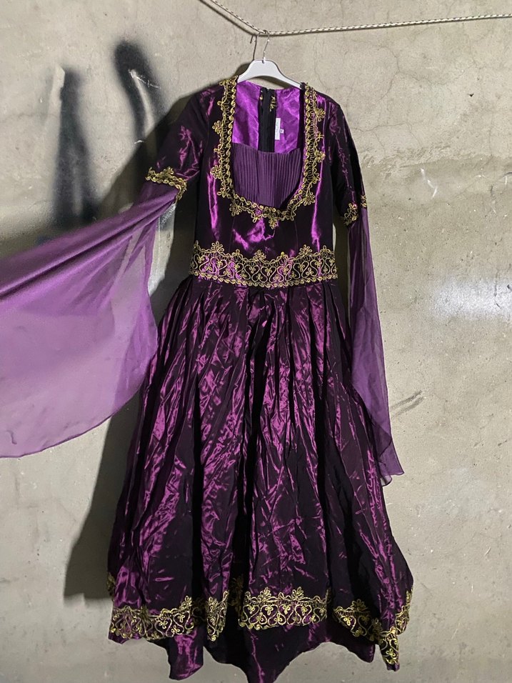 Mor Uzun Kollu Nakışlı Kadın Bindallı - Görsel 2