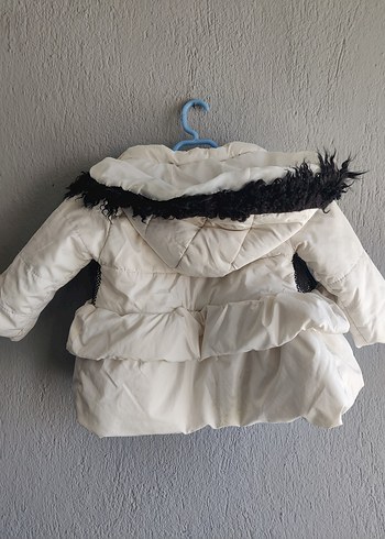 Kız Çocuk Beyaz Fermuarlı Streetwear Mont - Görsel 4