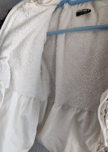 Kız Çocuk Beyaz Fermuarlı Streetwear Mont - Görsel 2