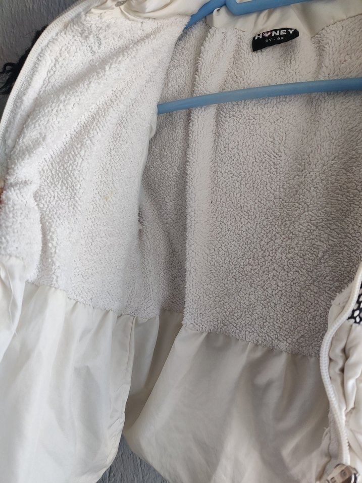 Kız Çocuk Beyaz Fermuarlı Streetwear Mont - Görsel 2