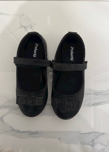 Kız Çocuk Siyah Cırtcırtlı Babet Ayakkabı - Görsel 3