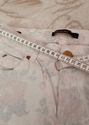 Bağlama Desenli Bej Kadın Kumaş Pantolon - Görsel 4