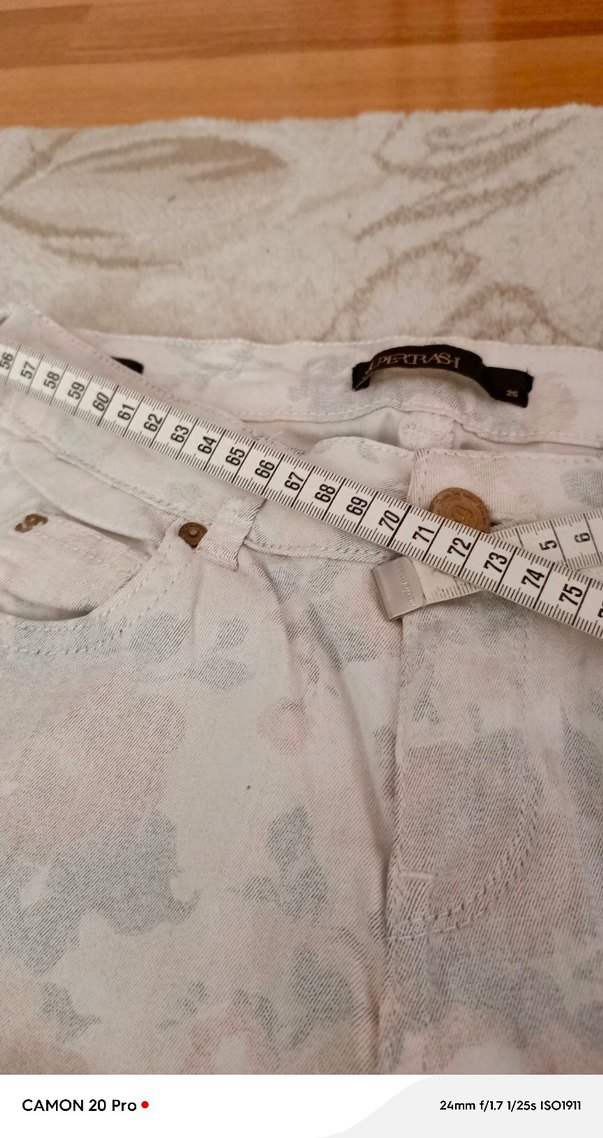 Bağlama Desenli Bej Kadın Kumaş Pantolon - Görsel 4