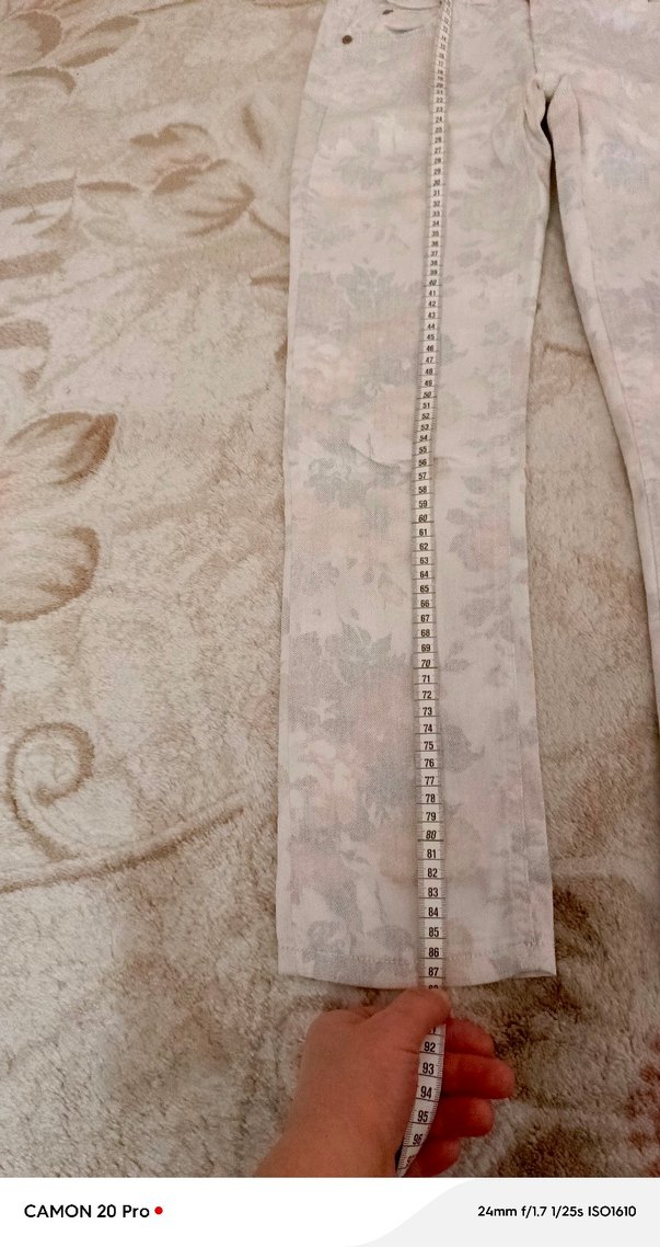 Bağlama Desenli Bej Kadın Kumaş Pantolon - Görsel 2