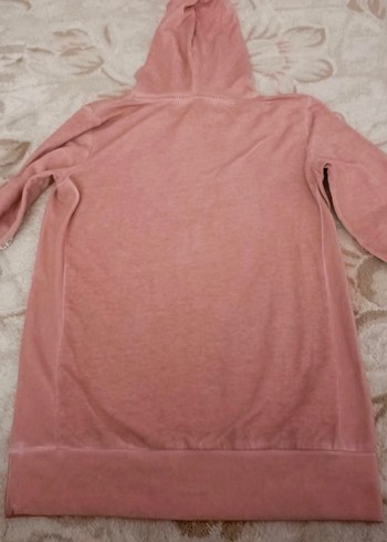 Baskılı Pembe Kapüşonlu Sweatshirt - Görsel 2