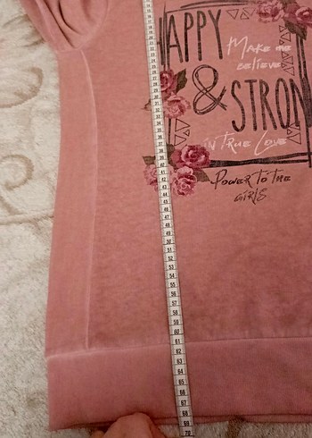 Baskılı Pembe Kapüşonlu Sweatshirt - Görsel 3