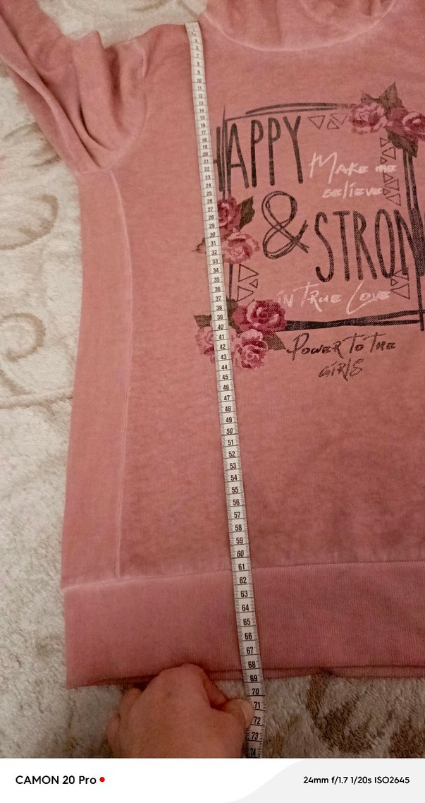 Baskılı Pembe Kapüşonlu Sweatshirt - Görsel 3