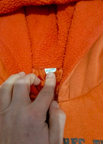 Turuncu Kapüşonlu Fermuarlı Erkek Sweatshirt - Görsel 4