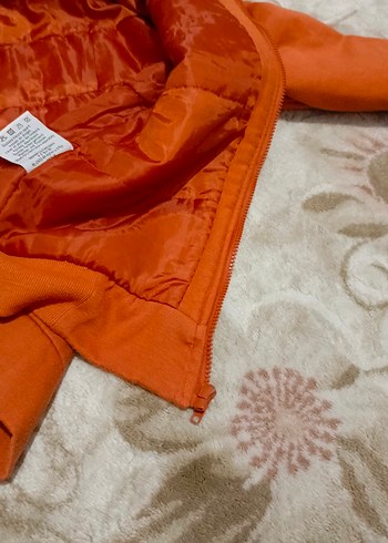 Turuncu Kapüşonlu Fermuarlı Erkek Sweatshirt - Görsel 5