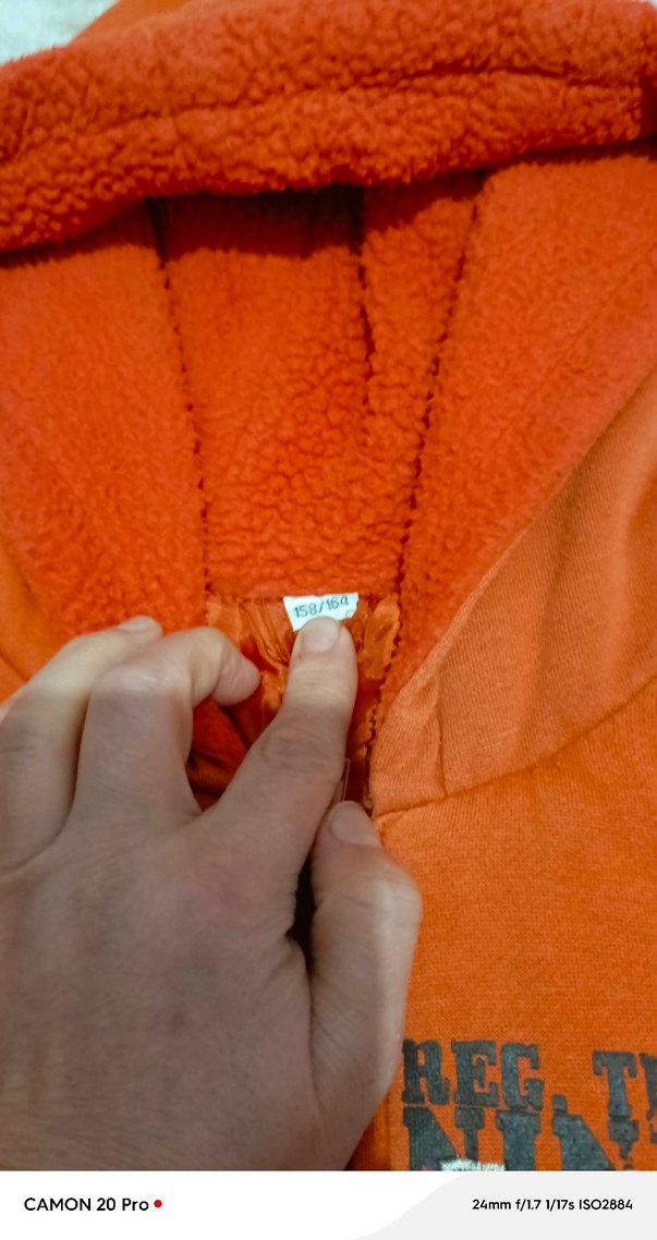 Turuncu Kapüşonlu Fermuarlı Erkek Sweatshirt - Görsel 4