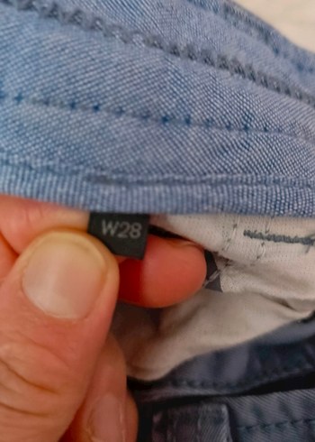 Erkek Gri Kot Şort Rahat Kesim - Görsel 6