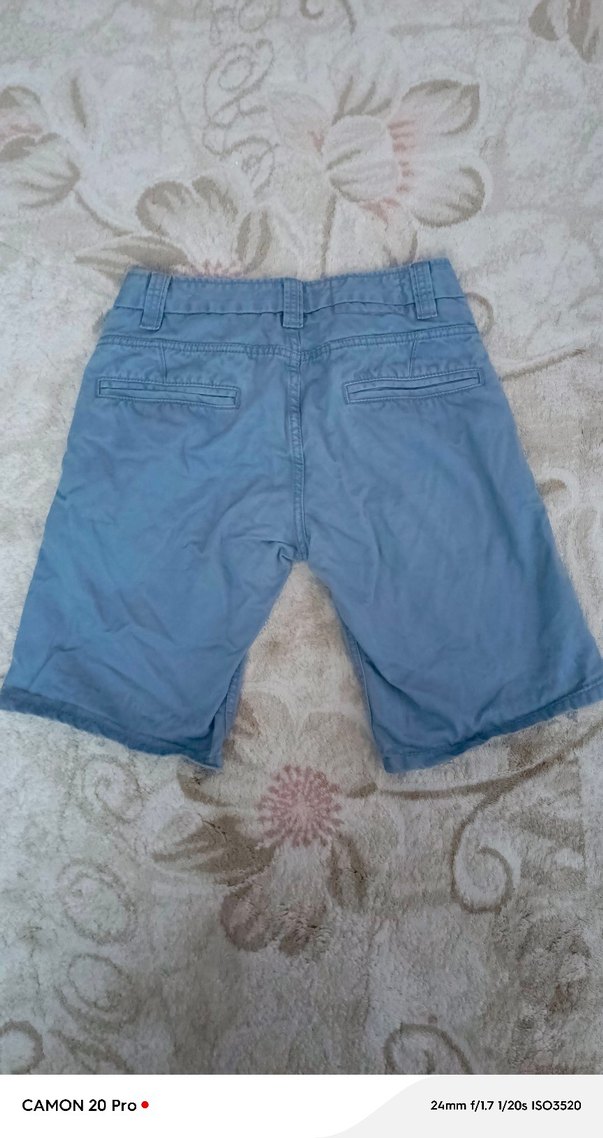 Erkek Gri Kot Şort Rahat Kesim - Görsel 2