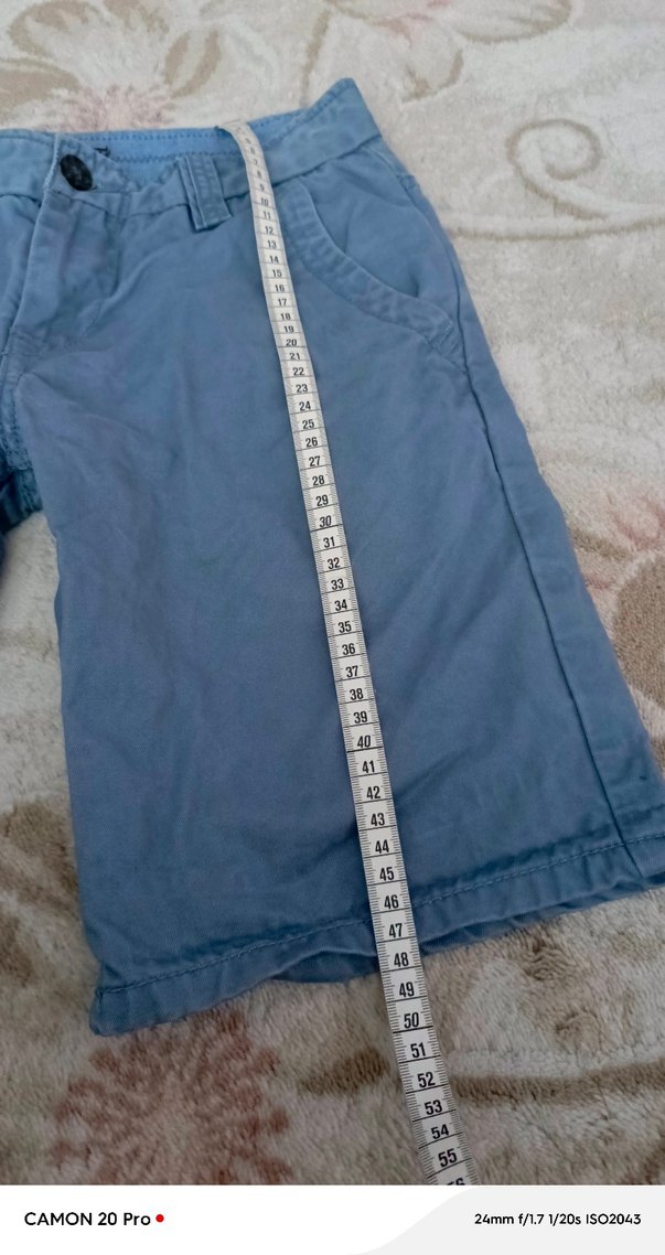 Erkek Gri Kot Şort Rahat Kesim - Görsel 4