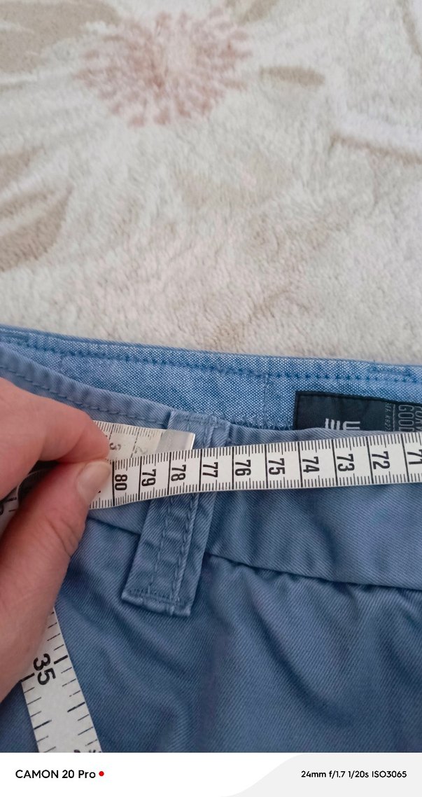 Erkek Gri Kot Şort Rahat Kesim - Görsel 3