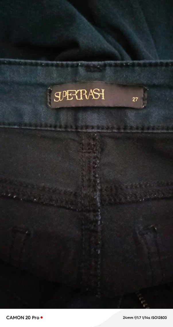 Kadın siyah Normal Kesim Denim Pantolon - Görsel 3