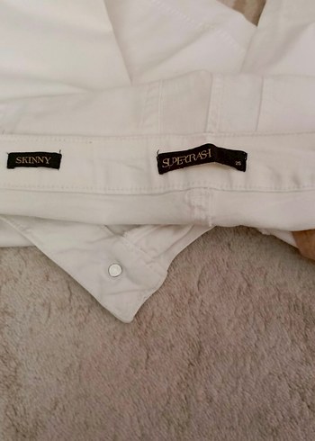 Beyaz Kadın Pamuk Kumaş Pantolon - Görsel 4