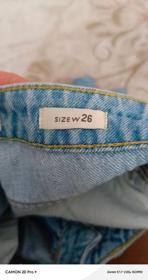 Nakışlı Düğmeli Mavi Kadın Jean Pantolon - Görsel 5