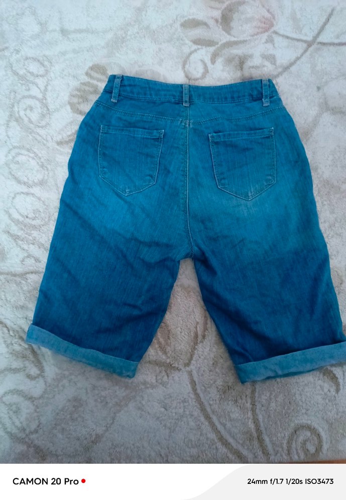 Kız çocuk Mavi Denim Mini Şort - Görsel 2