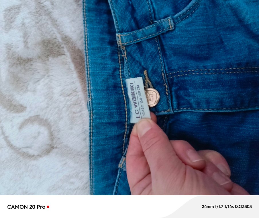 Kız çocuk Mavi Denim Mini Şort - Görsel 3