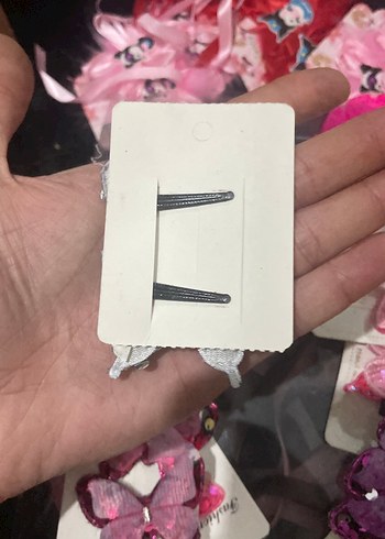 Pullu Pembe Kelebek Çocuk Toka - Görsel 2