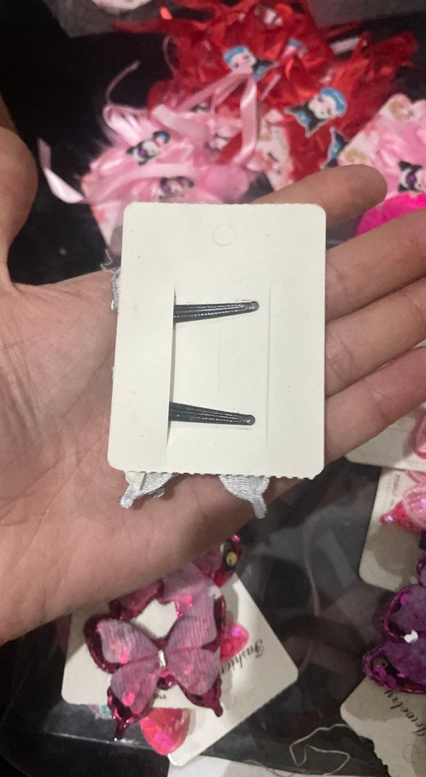 Pullu Pembe Kelebek Çocuk Toka - Görsel 2