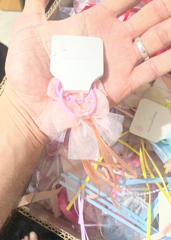 Pembe Fiyonklu Bohem Çocuk Saç Tokası - Görsel 2