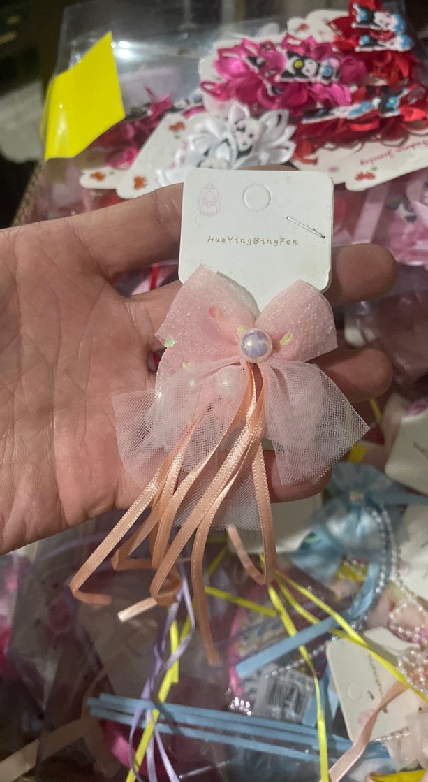 Pembe Fiyonklu Bohem Çocuk Saç Tokası - Görsel 3