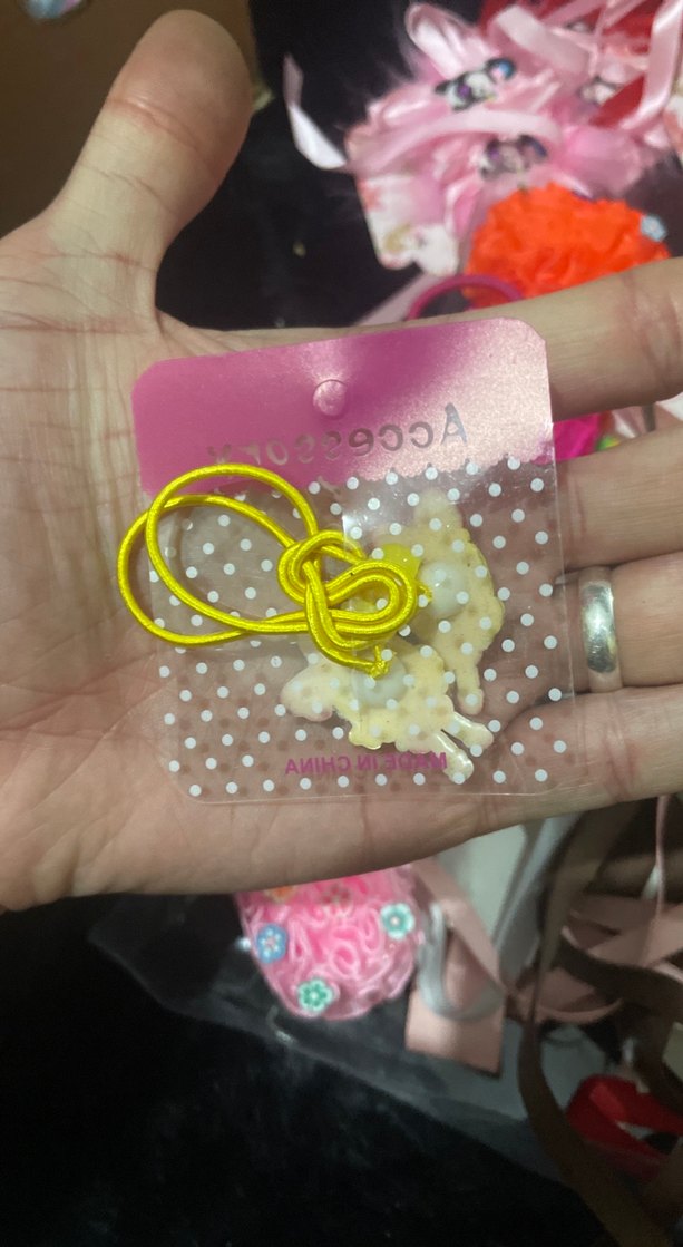 Sarı Elastik Renkli Çocuk Küpeleri - Görsel 2