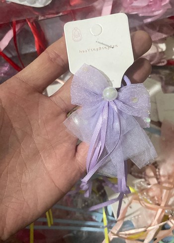 Mor Pastel Fiyonklu Bohem Saç Aksesuarı - Görsel 3