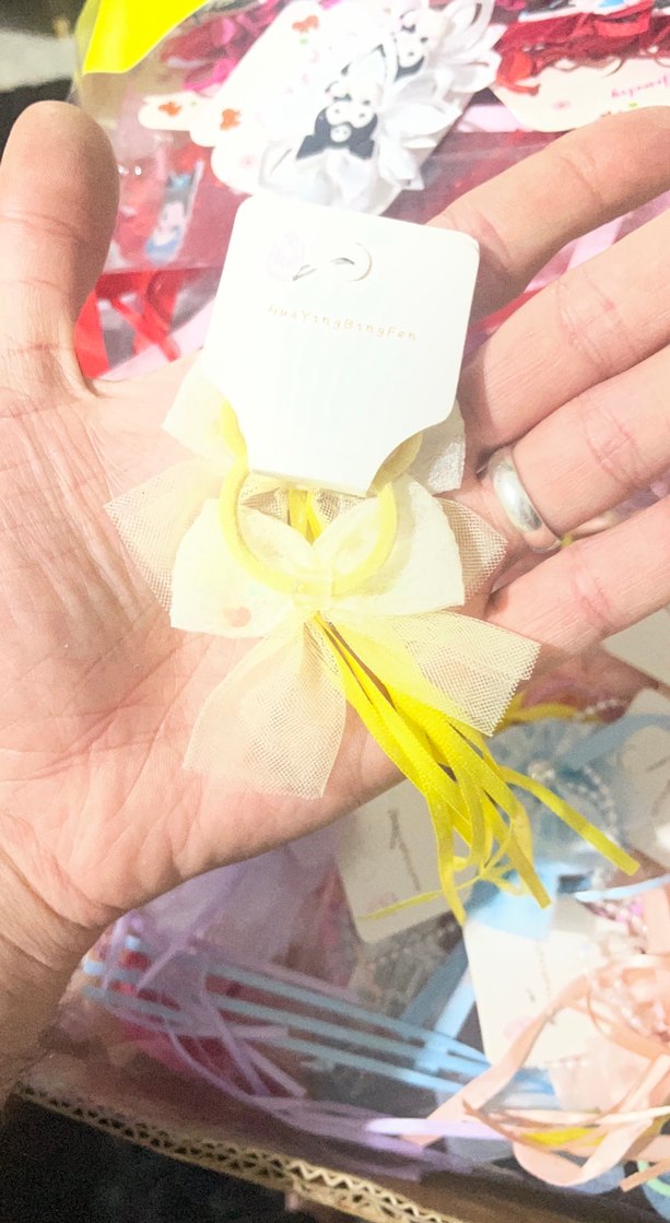 Sarı Tüllü Fiyonk Saç Tokası - Görsel 2