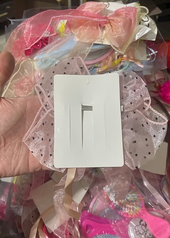 Puantiyeli Pembe Fiyonklu Çocuk Saç Aksesuarı - Görsel 2