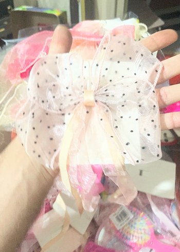 Puantiyeli Pembe Fiyonklu Çocuk Saç Aksesuarı - Görsel 3