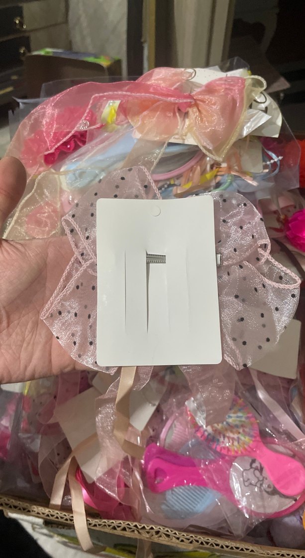 Puantiyeli Pembe Fiyonklu Çocuk Saç Aksesuarı - Görsel 2