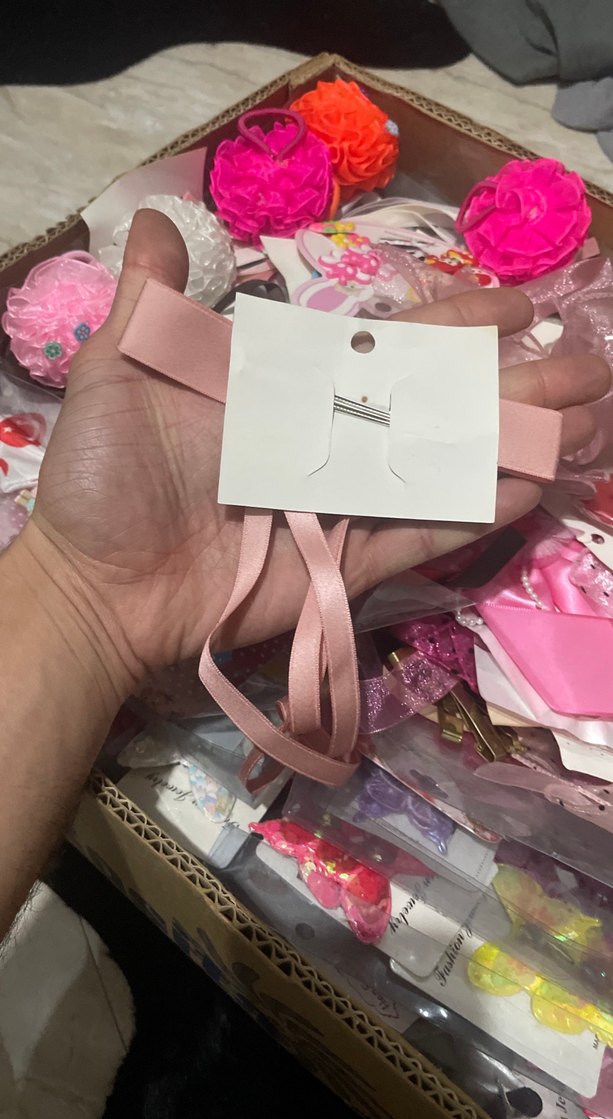 Pembe İpek Görünümlü Fiyonk Toka - Görsel 2