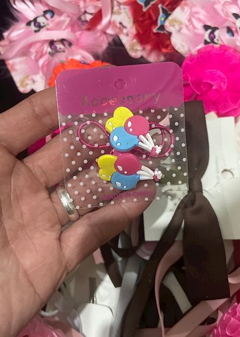 Renkli Balon Desenli Elastik Çocuk Saç Tokası - Görsel 3