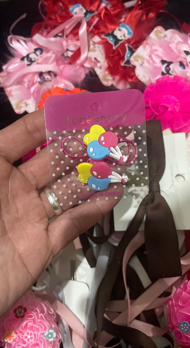 Renkli Balon Desenli Elastik Çocuk Saç Tokası - Görsel 3