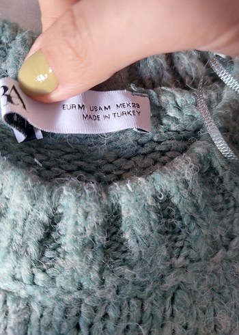 Yeşil Örgü Kadın Kazak - Görsel 3