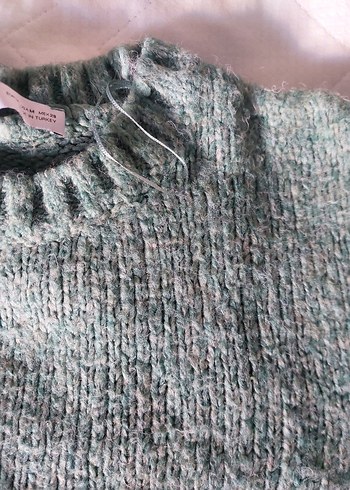 Yeşil Örgü Kadın Kazak - Görsel 4