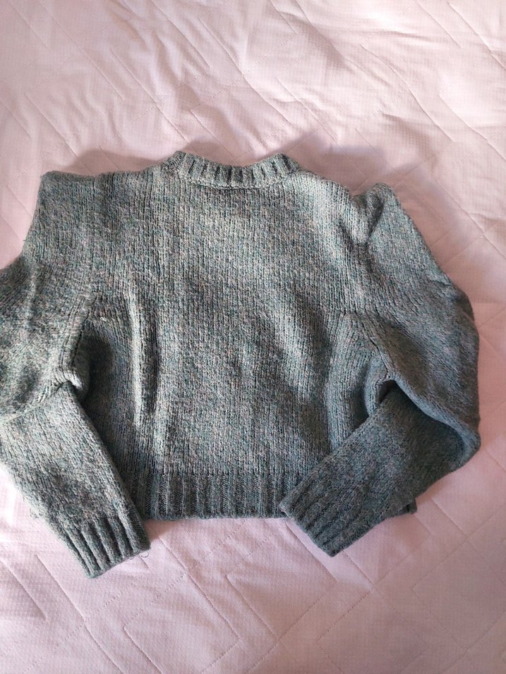 Yeşil Örgü Kadın Kazak - Görsel 5