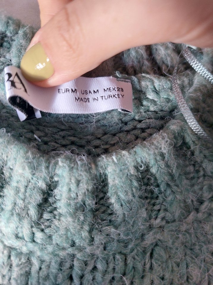 Yeşil Örgü Kadın Kazak - Görsel 3