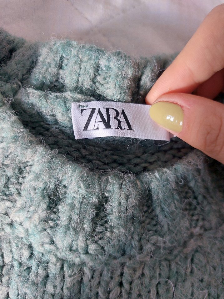 Yeşil Örgü Kadın Kazak - Görsel 2