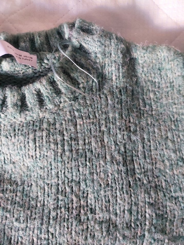 Yeşil Örgü Kadın Kazak - Görsel 4