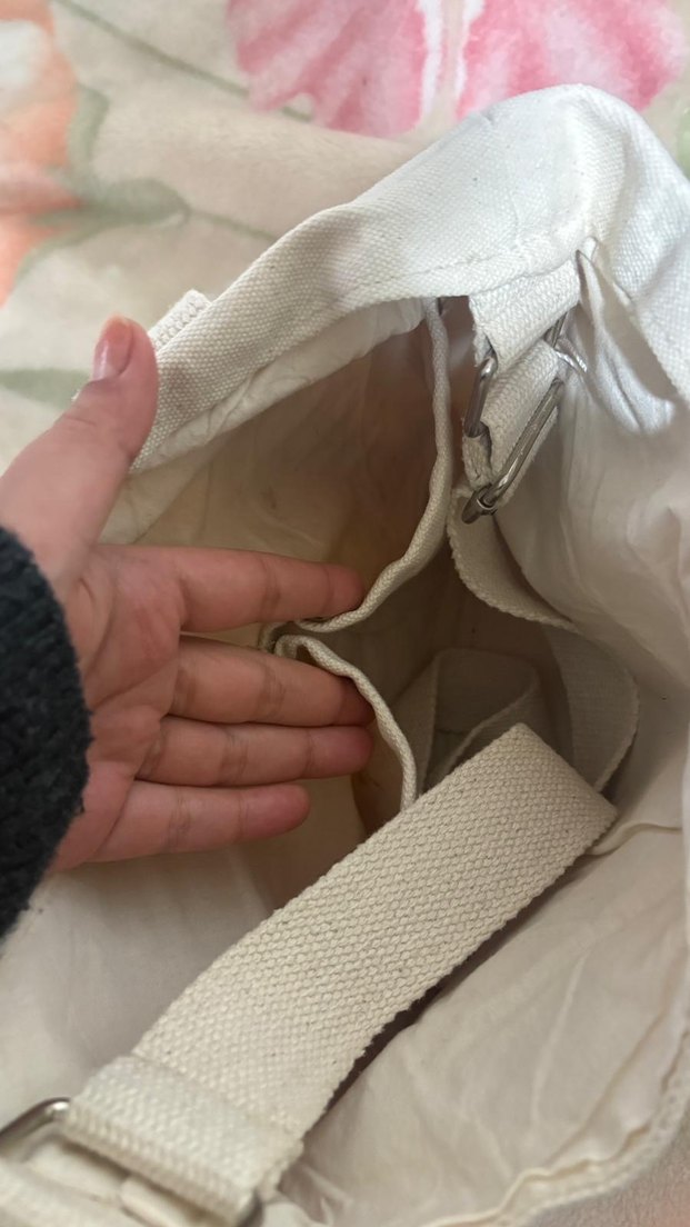 Beyaz Pamuklu 
 Kadın Çanta - Görsel 3