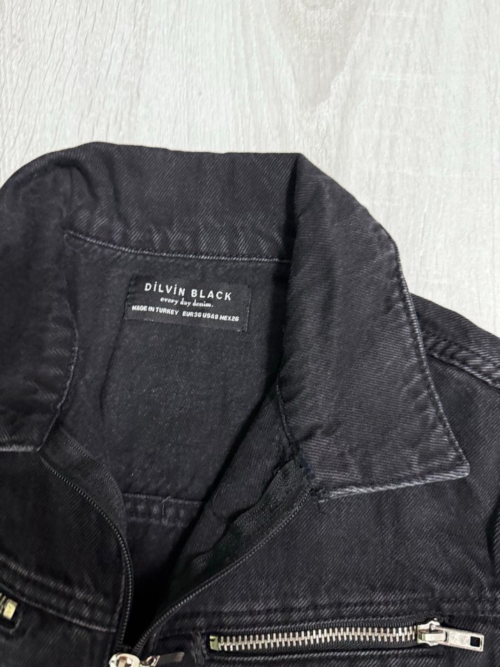 Kadın Siyah Denim Uzun Tulum - Görsel 5