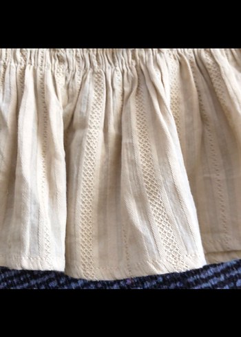 Bej Keten Mini Bohem Bluz - Görsel 8